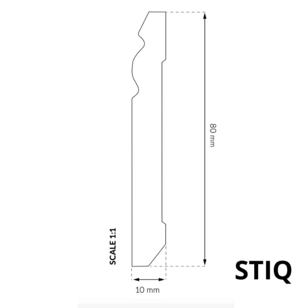 Sockelleisten Berliner Profil 80mm - STIQ S0820 | 2200mm x 80mm