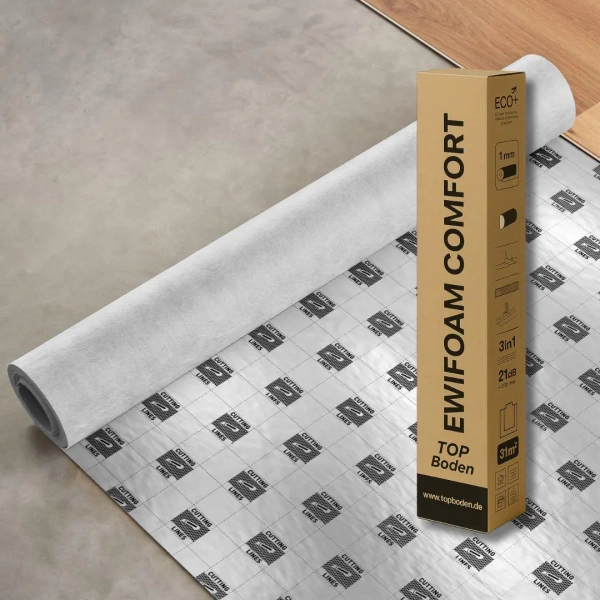 Universelle Unterlage - EWIFOAM UNI - 2 mm - für Vinylböden, Laminat und Holzböden