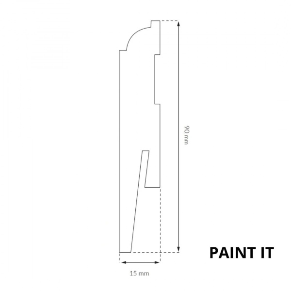 Sockelleiste - Arbiton PAINT IT MP0901 - 90 mm - Holzleiste Weiß