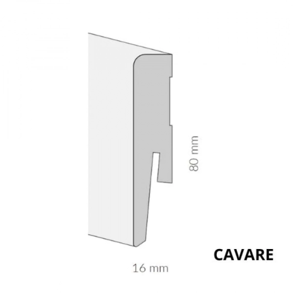 Sockelleiste - Arbiton CAVARE ML0801 - Oslo Grau - 80 mm - MDF Sockelleiste