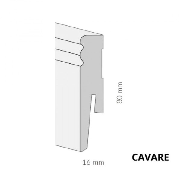 Sockelleiste - Arbiton CAVARE ML0802 - Grau - 80 mm - Hamburger Fuussleiste