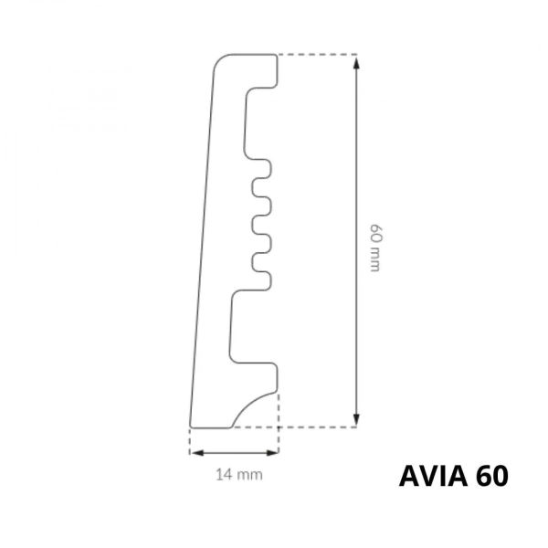 Fußleiste - Arbiton AVIA 60 mm - Sockelleiste weiß