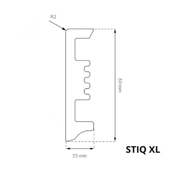 Fußleiste - Arbiton STIQ XL ST610 60 mm - Sockelleiste weiß