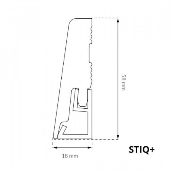 Fußleiste - Arbiton STIQ+ 580 58 mm - Sockelleiste weiß