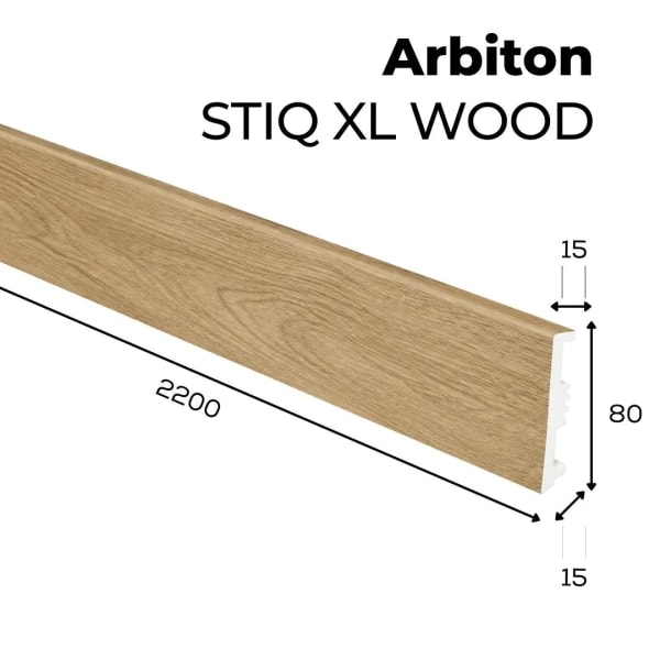 Fußleiste - Arbiton STIQ XL WOOD 80 mm - Eiche Algarve 125 - Sockelleiste Holzoptik