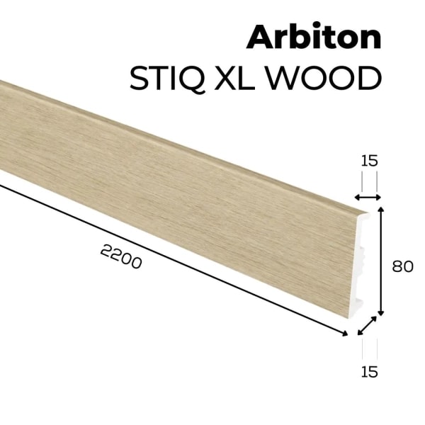 Fußleiste - Arbiton STIQ XL WOOD 80 mm - Eiche Ankara 127 - Sockelleiste Holzoptik