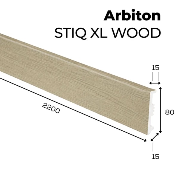Fußleiste - Arbiton STIQ XL WOOD 80 mm - Eiche Izmir 235 - Sockelleiste Holzoptik