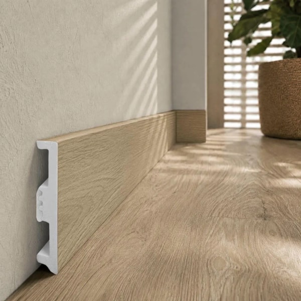 Fußleiste - Arbiton STIQ XL WOOD 80 mm - Eiche Lugano 123 - Sockelleiste Holzoptik