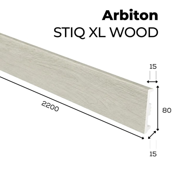 Fußleiste - Arbiton STIQ XL WOOD 80 mm - Eiche Morges 230 - Sockelleiste Holzoptik