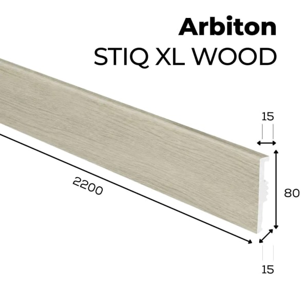 Fußleiste - Arbiton STIQ XL WOOD 80 mm - Eiche Murten 129 - Sockelleiste Holzoptik