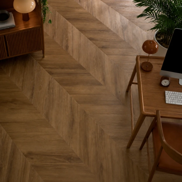 Vinyl Parkett - Chevron - Eiche Rochester (CLC 229) 5mm/0.55mm - Fischgräten Vinyl