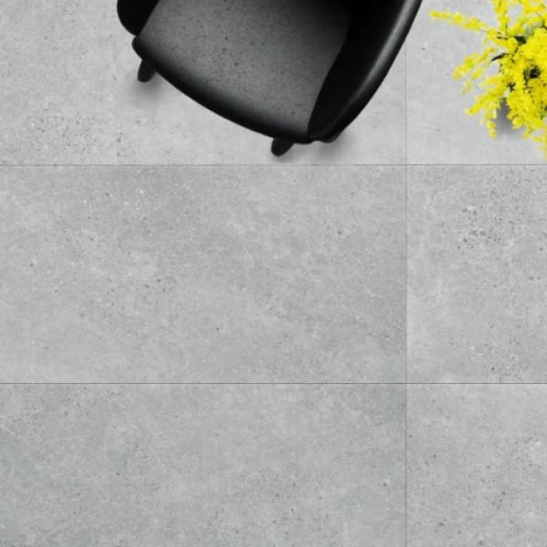 Klick Vinyl Fliesenoptik - XXL - Beton Ninaventura Silber - 91,4 x 45,7 cm - Vinylboden Betonoptik