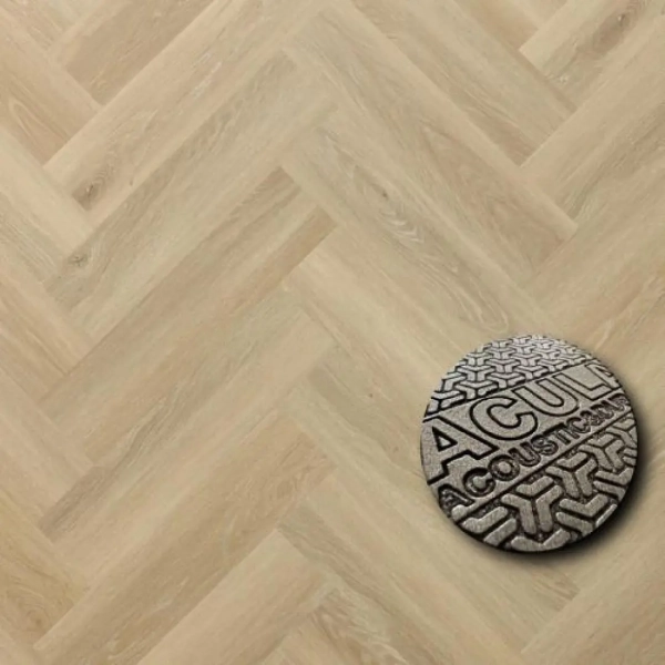 Fischgräten Vinyl - Herringbone EIR Acoustic Eiche Deventer 6.3mm/0.55mm - Klick Vinyl mit Trittschalldämmung