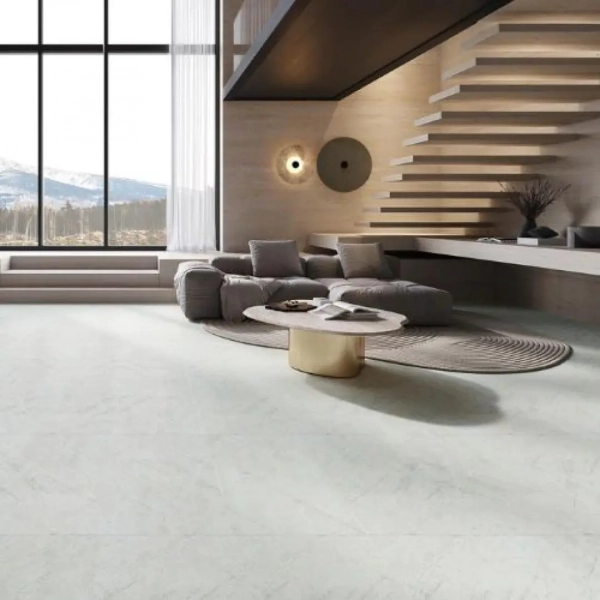 Klick Vinyl mit Trittschalldämmung Fliesenoptik - XXL - Braga Silver - 91,4 x 45,7 cm - Vinylboden Marmoroptik