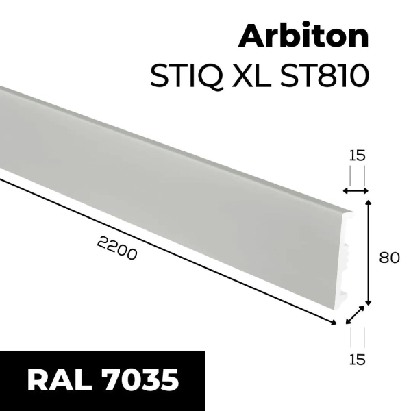 Sockelleiste - Arbiton STIQ XL ST810 80 mm - Fußleiste hellgrau