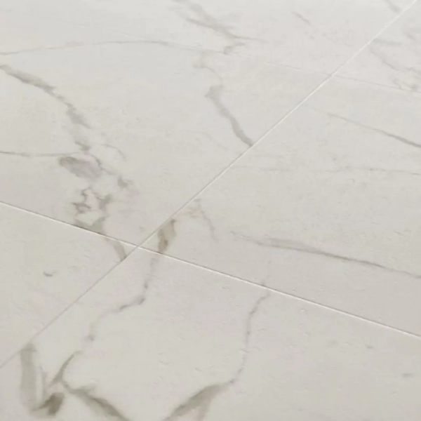 Klick Vinyl Fliesenoptik - XXL - Pietra Santa White - 91,4 x 45,7 cm - Vinylboden Marmoroptik
