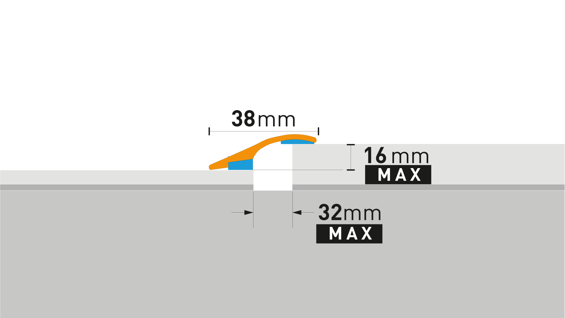 Übergangsprofil Höhenausgleich Arbiton PRO 38 - Gebürstetes Silber B1 - 38 mm x 93 cm - Übergangsleiste Boden