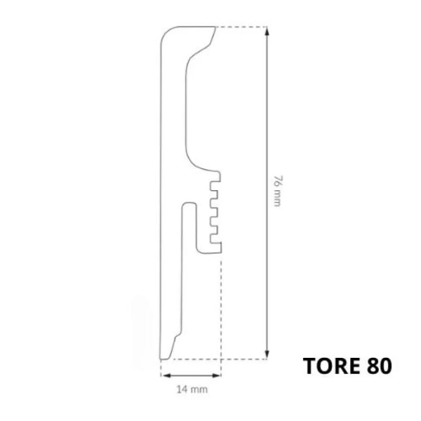 TORE 80 mm - Sockelleisten weiß zum kleben