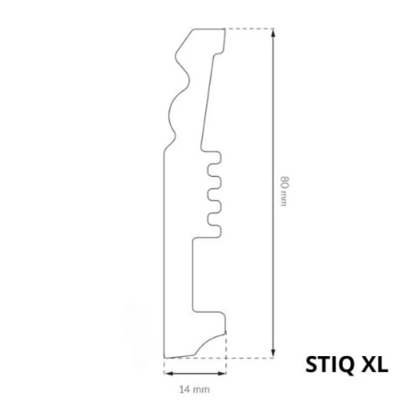  STIQ STX820 - Sockelleisten Berliner profil - 80mm