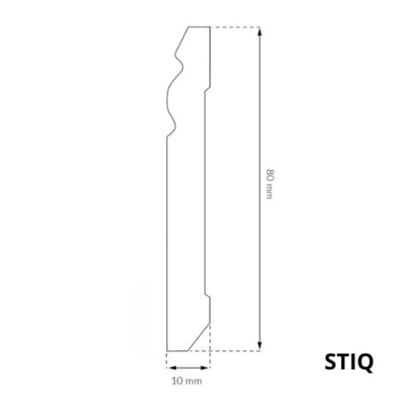 STIQ S0820 - Sockelleisten Berliner Profil - 80 mm