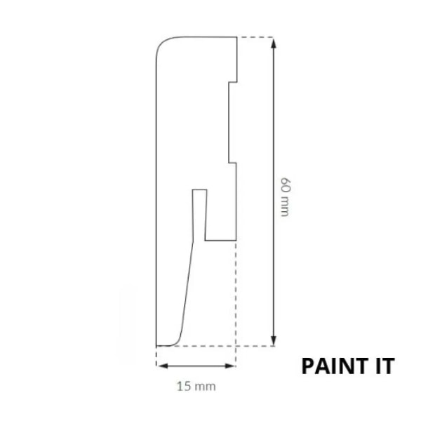 MP0602 - Sockelleisten Holz Weiß Überstreichbar 60mm