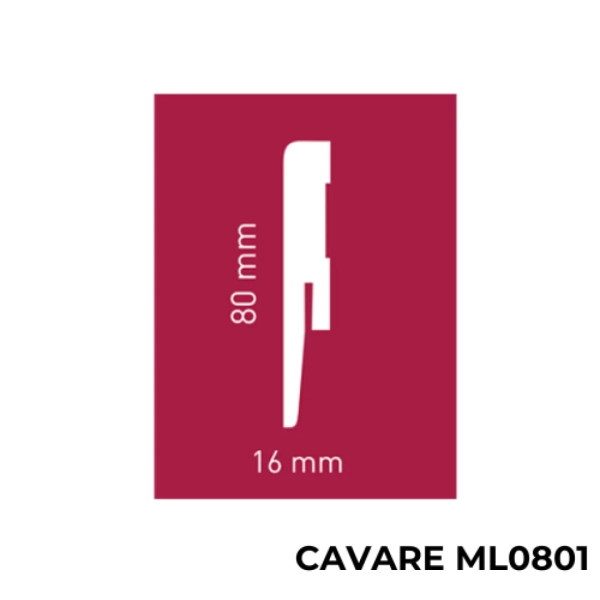Sockelleiste - Arbiton CAVARE ML0801 - Grau - 80 mm - Holzleiste Grau