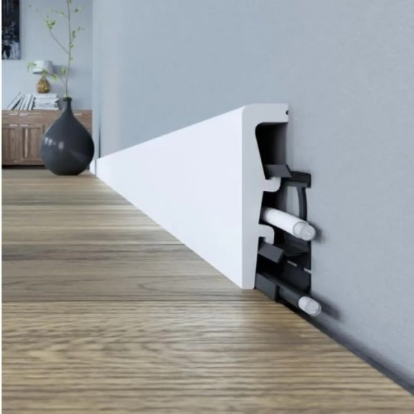Sockelleiste - Arbiton VEGA P0810 - 80 mm - Weiß - Kabelkanal Fußleiste