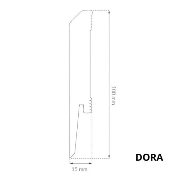 DORA 1010 - 100 mm - Sockelleiste weiß