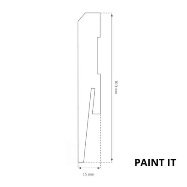 MP1001 - Sockelleisten Holz Weiß Überstreichbar 100mm