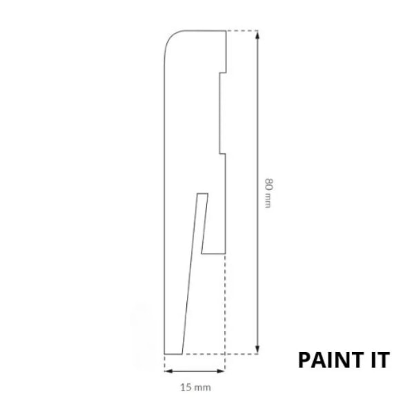 MP0801 - Sockelleisten Holz Weiß Überstreichbar 80mm