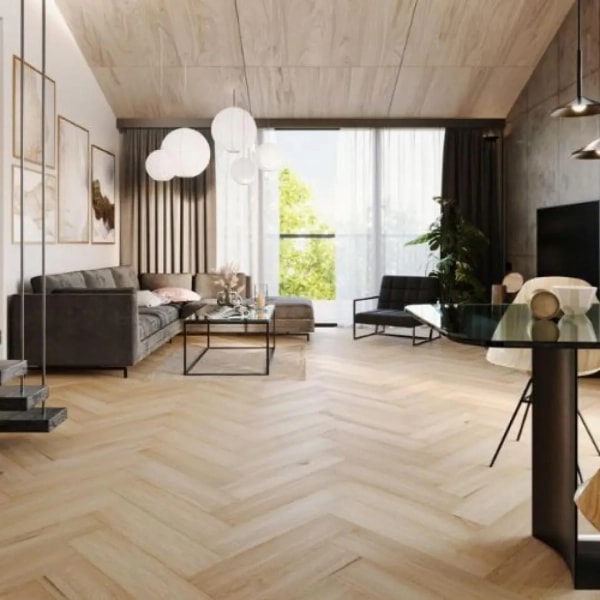 Fischgräten Vinyl - Herringbone Eiche Yankee (DA 153) 2.5mm/0.55mm - Klebevinyl