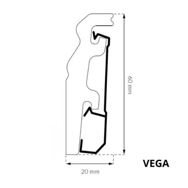 P0620 - PVC-freie Sockelleiste Weiß 60mm