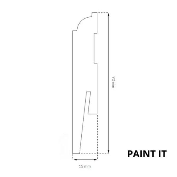 MP0901 - Sockelleisten Holz Weiß Überstreichbar 90mm