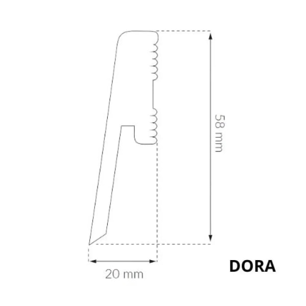 DORA D0610 - 60 mm - Moderne sockelleisten