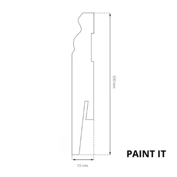 MP1003 - Sockelleisten Holz Weiß Überstreichbar 100mm