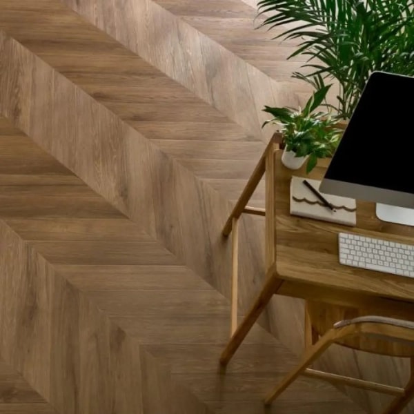 Vinyl Parkett - Chevron - Eiche Rochester (CLC 229) 5mm/0.55mm - Fischgräten Vinyl