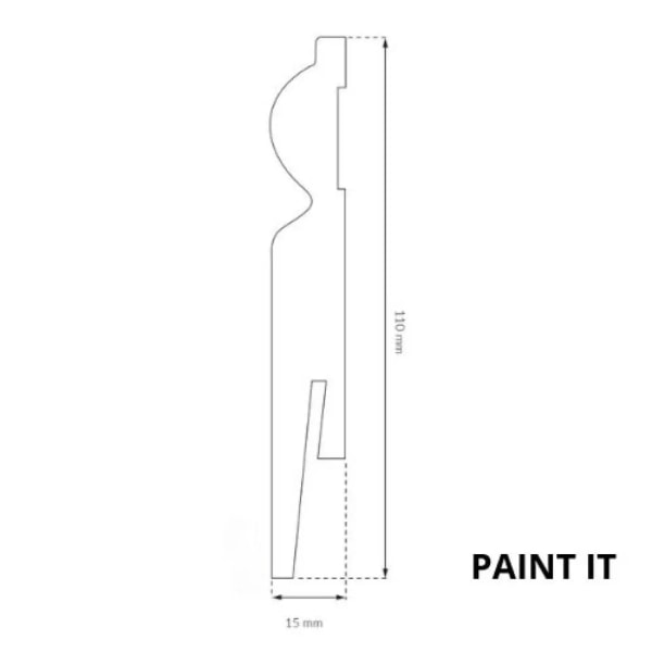 MP1101 - Sockelleisten Holz Weiß Überstreichbar 110mm