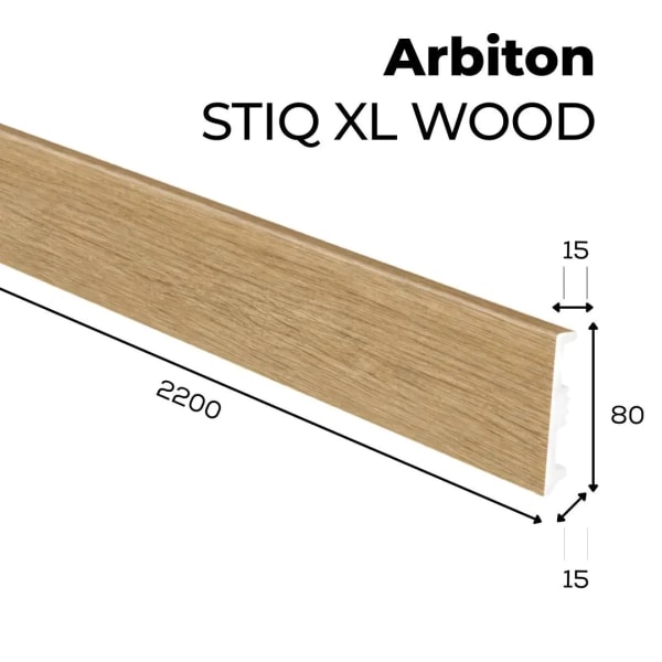 Fußleiste - Arbiton STIQ XL WOOD 80 mm - Eiche Faro 124 - Sockelleiste Holzoptik