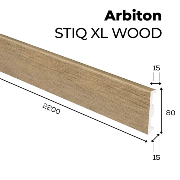 Fußleiste - Arbiton STIQ XL WOOD 80 mm - Eiche Hanoi 270 - Sockelleiste Holzoptik