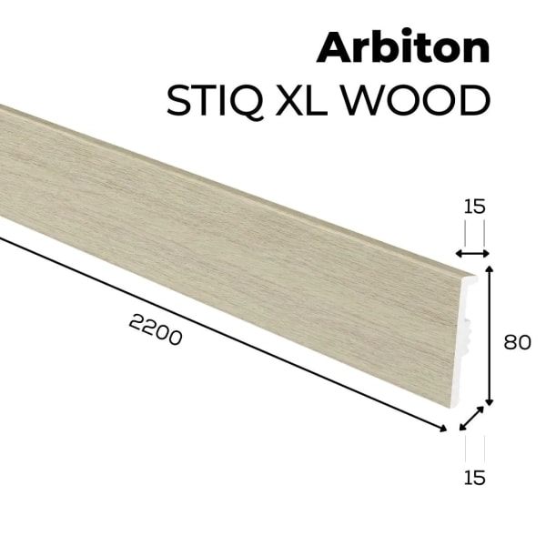 Fußleiste - Arbiton STIQ XL WOOD 80 mm - Eiche Nice 130 - Sockelleiste Holzoptik