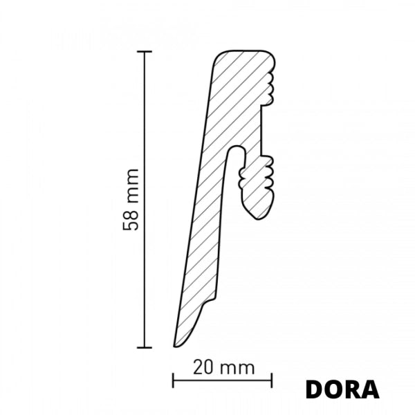 DORA D0610 - 60 mm - Moderne sockelleisten
