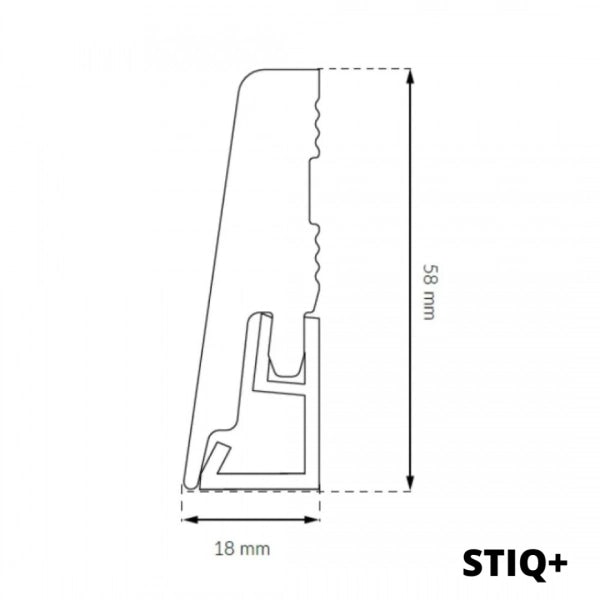 STIQ + 580 - Sockelleiste weiß 58 mm 