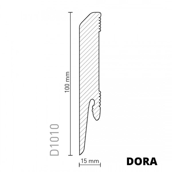 DORA 1010 - 100 mm - Sockelleiste weiß