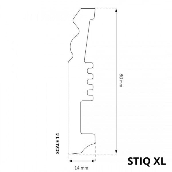  STIQ STX820 - Sockelleisten Berliner profil - 80mm