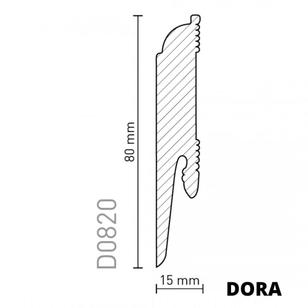 DORA D0820 - 80 mmm - Sockelleisten berliner profil