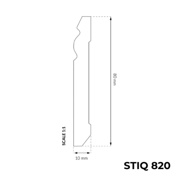 STIQ S0820 - Sockelleisten Berliner Profil - 80 mm