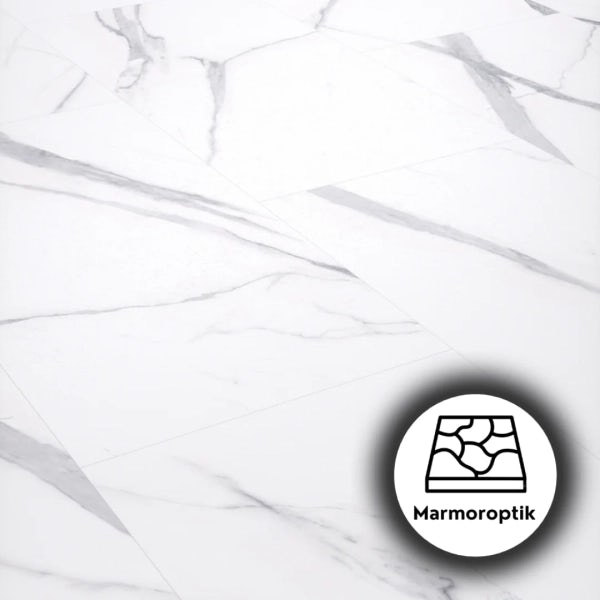 Vinylboden Marmoroptik |  XXL Stein Schnee  Carrara | 4mm Stärke 