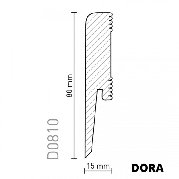 DORA D0810 - 80 mm - Moderne sockelleisten
