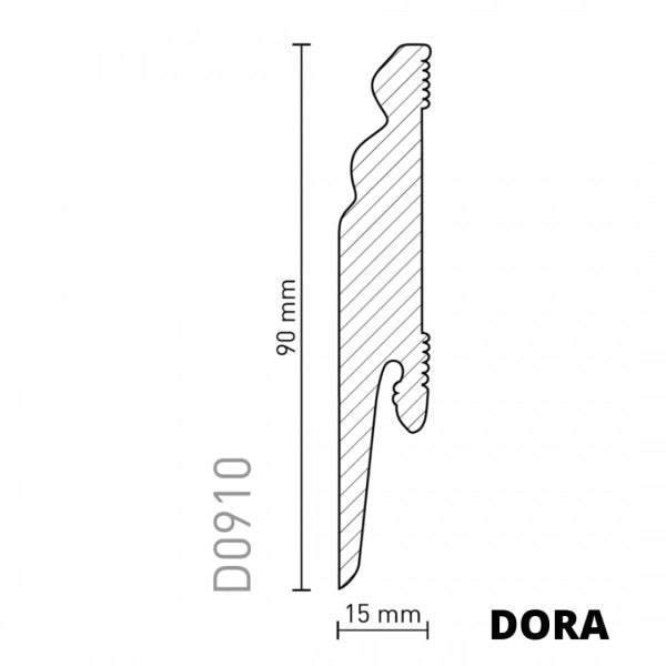 DORA D0910 - 90 mmm - Sockelleisten berliner profil