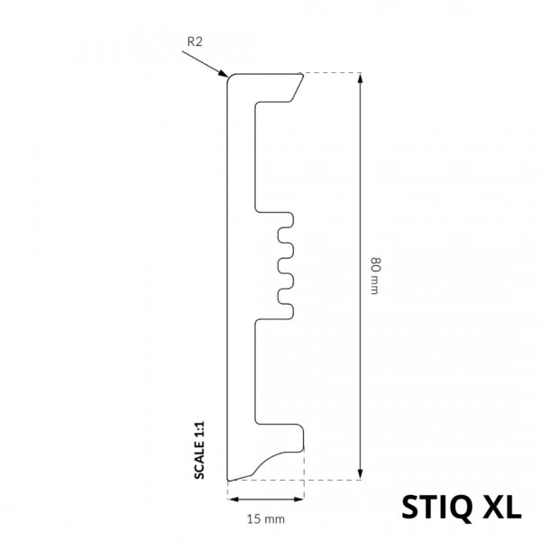 STIQ XL ST810 - sockelleiste weiß kunststoff - 80 mm